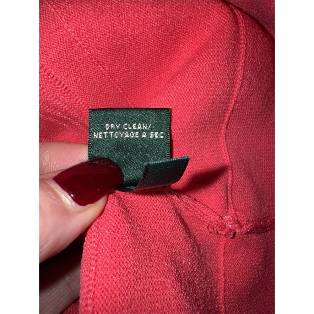 Lauren Ralph Lauren Coral Pink Pointelle- Knit Sheath Dress Size Extra Large - Picture 5 of 5
